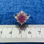 انگشتر نقره زنانه طرح بهارناز با سنگ یاقوت سرخ الماس تراش - Image 2