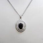 گردنبند نقره زنانه طرح آدنا با سنگ یاقوت کبود الماس تراش - Image 2