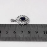 گردنبند یاقوت کبود الماس تراش نقره زنانه طرح آرامیس - Image 2