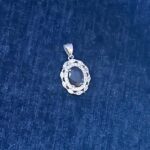 گردنبند نقره زنانه طرح آویسا با سنگ یاقوت کبود الماس تراش