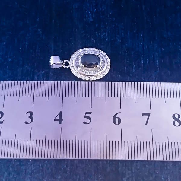 گردنبند نقره زنانه طرح بهسا با سنگ یاقوت کبود الماس تراش - Image 5