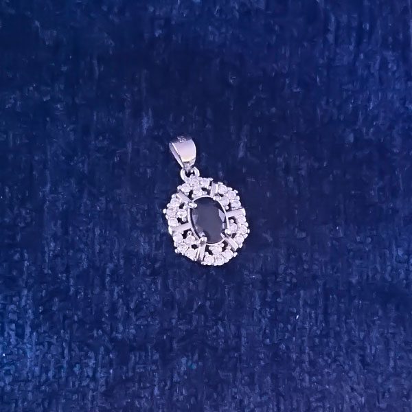 گردنبند یاقوت کبود زنانه نقره ساده