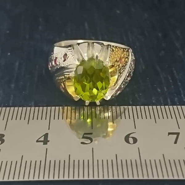 انگشتر نقره مردانه فاخر دست ساز طرح منصور ۳ با سنگ الکساندریت - Image 5