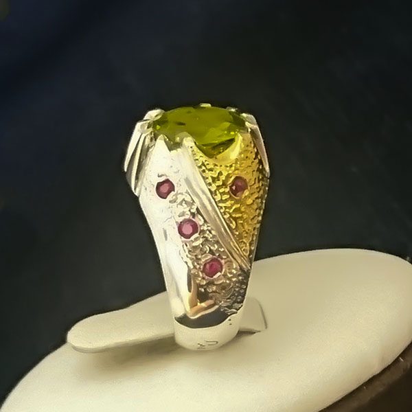 انگشتر نقره مردانه فاخر دست ساز طرح منصور ۳ با سنگ الکساندریت - Image 3