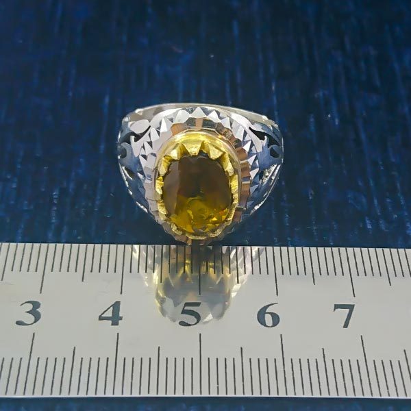 انگشتر نقره مردانه فاخر دست ساز طرح رامتین با سنگ الکساندریت - Image 4