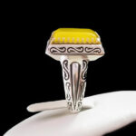 انگشتر نقره مردانه طرح بشیر با سنگ شرف الشمس + حکاکی - Image 3