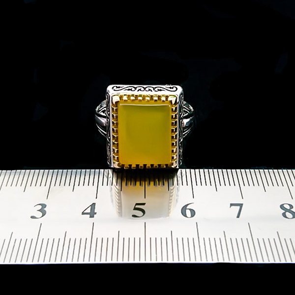 انگشتر نقره مردانه طرح بشیر با سنگ شرف الشمس + حکاکی - Image 2