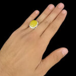 انگشتر نقره مردانه طرح کف العباس با سنگ شرف الشمس + حکاکی - Image 2