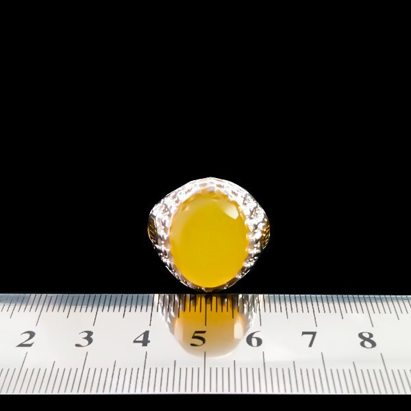 انگشتر نقره مردانه طرح کف العباس با سنگ شرف الشمس + حکاکی - Image 4