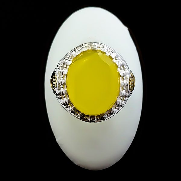 انگشتر نقره مردانه طرح کف العباس با سنگ شرف الشمس + حکاکی - Image 5