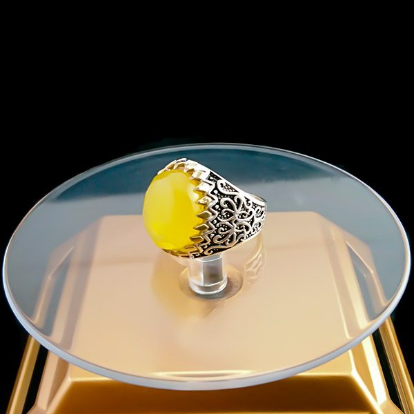 انگشتر نقره مردانه طرح آروین با سنگ شرف الشمس + حکاکی - Image 2