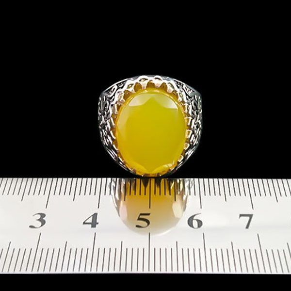 انگشتر نقره مردانه طرح آروین با سنگ شرف الشمس + حکاکی - Image 5