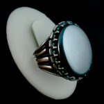 انگشتر نقره مردانه طرح برنا با سنگ حدید صینی+حکاکی