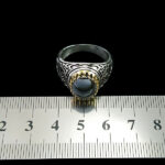 انگشتر نقره مردانه طرح یا حسین با سنگ حدید صینی+حکاکی - Image 2