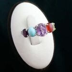 انگشتر نقره زنانه فاخر طرح جانا با چند سنگ معدنی اصل