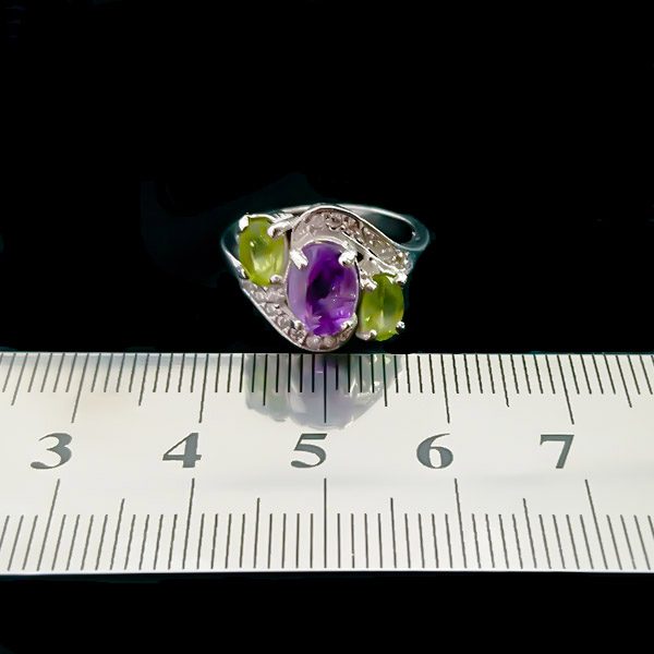 انگشتر نقره زنانه فاخر طرح سونیا با سنگ های معدنی اصل - Image 3