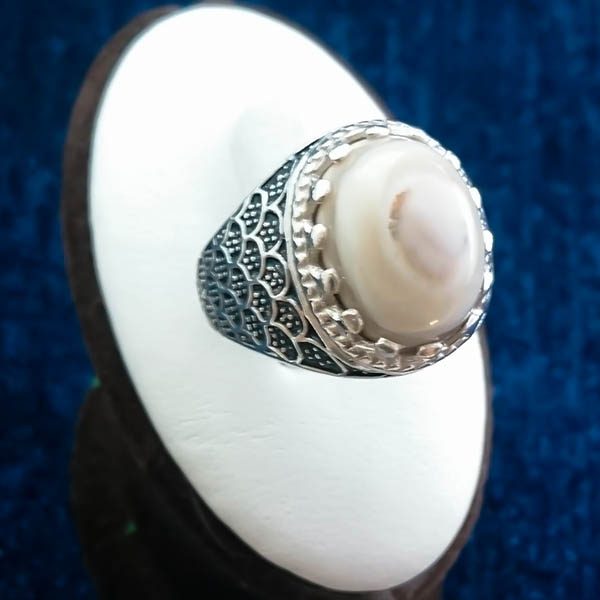 انگشتر باباقوری عقیق سلیمانی زیبا