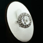 انگشتر نقره زنانه طرح درین با سنگ در نجف اصلی