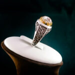 انگشتر نقره مردانه طرح حیدر امیرالمومنین با سنگ در نجف اصلی - Image 4