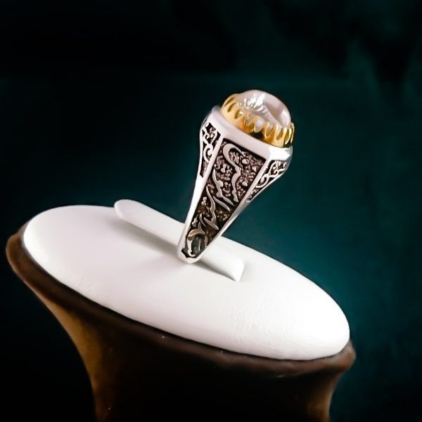 انگشتر نقره مردانه طرح حیدر امیرالمومنین با سنگ در نجف اصلی - Image 4