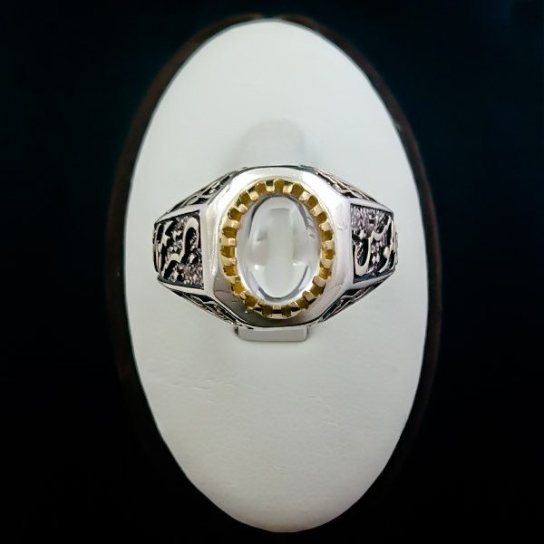 انگشتر نقره مردانه طرح حیدر امیرالمومنین با سنگ در نجف اصلی - Image 6