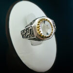 انگشتر نقره مردانه طرح حیدر امیرالمومنین با سنگ در نجف اصلی