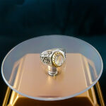 انگشتر نقره مردانه طرح حیدر امیرالمومنین با سنگ در نجف اصلی - Image 2