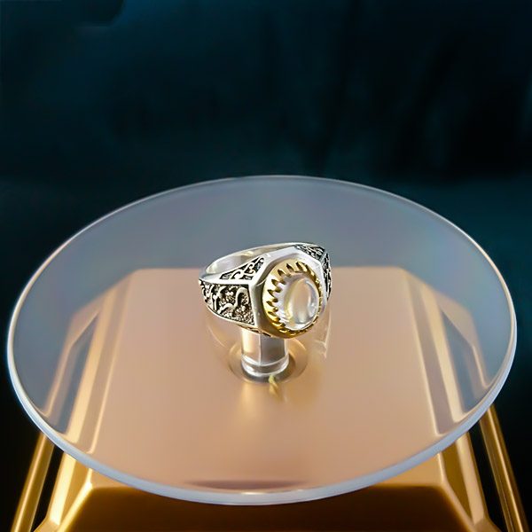 انگشتر نقره مردانه طرح حیدر امیرالمومنین با سنگ در نجف اصلی - Image 2