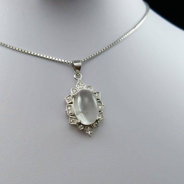 گردنبند نقره زنانه طرح دایانا با سنگ در نجف اصلی - Image 5