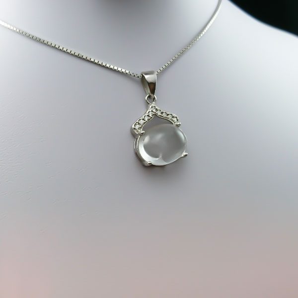 گردنبند نقره زنانه طرح رَسپینا با سنگ در نجف اصلی - Image 2