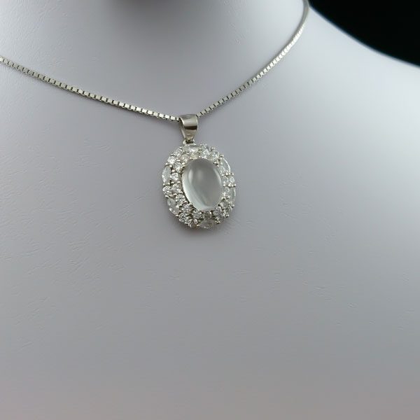 گردنبند نقره زنانه طرح رَستا با سنگ در نجف اصلی - Image 2