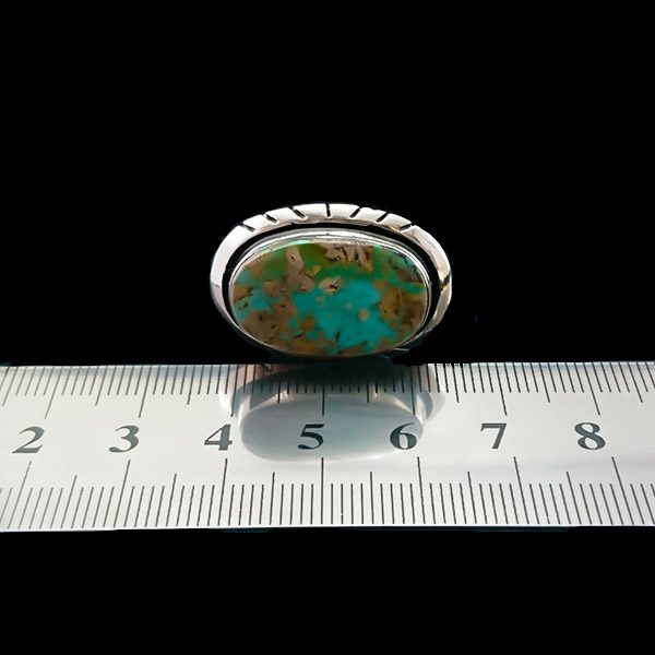 انگشتر زنانه و مردانه نقره طرح آروین با سنگ فیروزه نیشابوری - Image 3