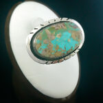 انگشتر زنانه و مردانه نقره طرح آروین با سنگ فیروزه نیشابوری