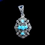 گردنبند نقره زنانه طرح بارلی با سنگ فیروزه نیشابوری - Image 4