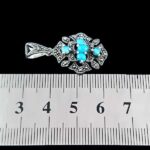 گردنبند نقره زنانه طرح بارلی با سنگ فیروزه نیشابوری - Image 3