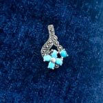 گردنبند نقره زنانه طرح بینتا با سنگ فیروزه نیشابوری - Image 3