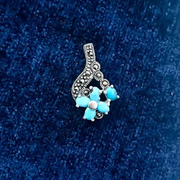 گردنبند نقره زنانه طرح بینتا با سنگ فیروزه نیشابوری - Image 3