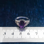 انگشتر نقره زنانه طرح مهسان با سنگ آمیتیست - Image 3