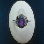 انگشتر نقره زنانه طرح احلام با سنگ آمیتیست - Image 3