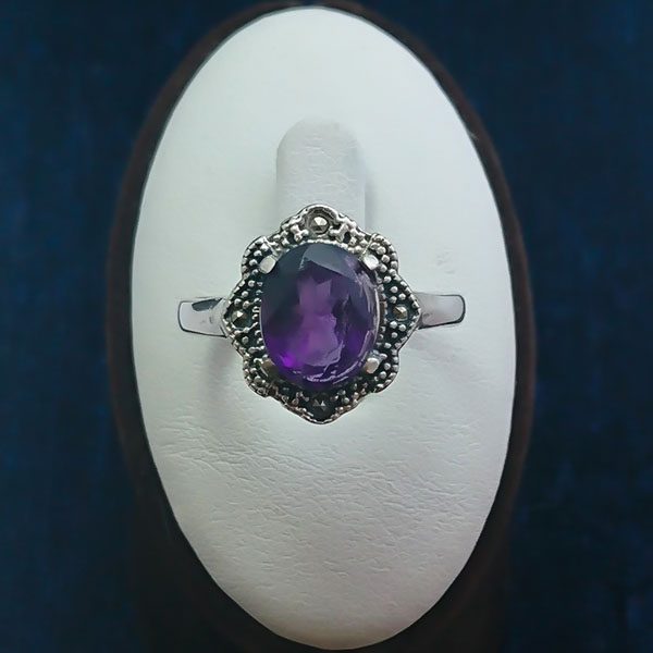 انگشتر نقره زنانه طرح احلام با سنگ آمیتیست - Image 3