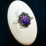 انگشتر نقره زنانه طرح احلام با سنگ آمیتیست