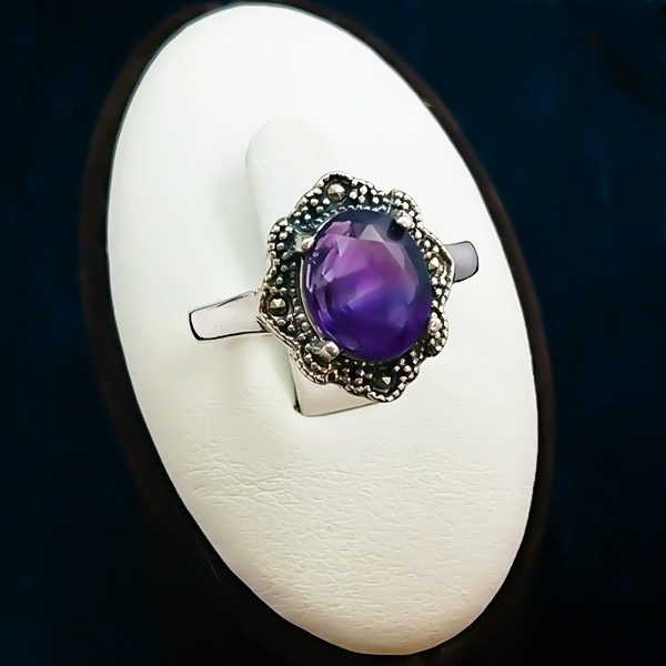 انگشتر آمیتیست زنانه نقره