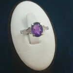 انگشتر نقره زنانه طرح ژیلا با سنگ آمیتیست