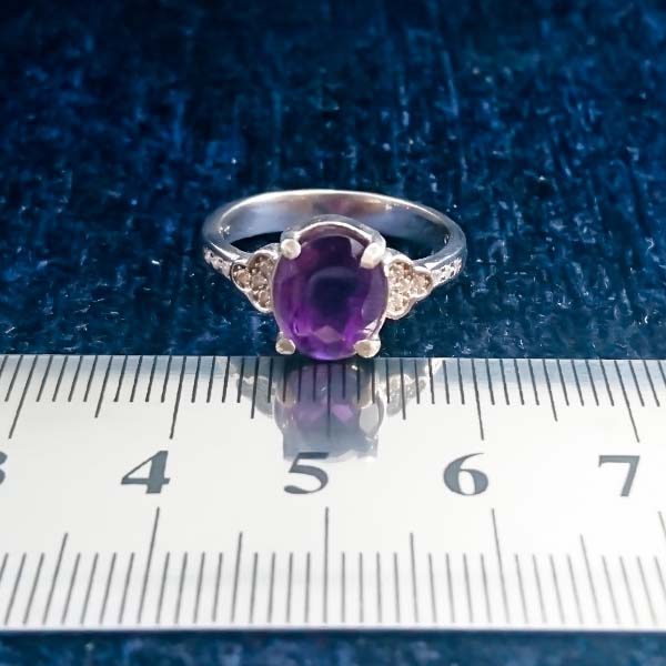 انگشتر نقره زنانه طرح ژیلا با سنگ آمیتیست - Image 4