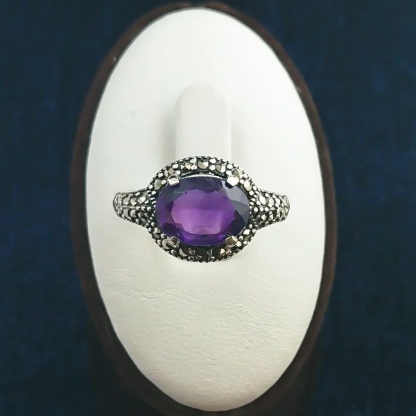 انگشتر نقره زنانه طرح آترین با سنگ آمیتیست - Image 3