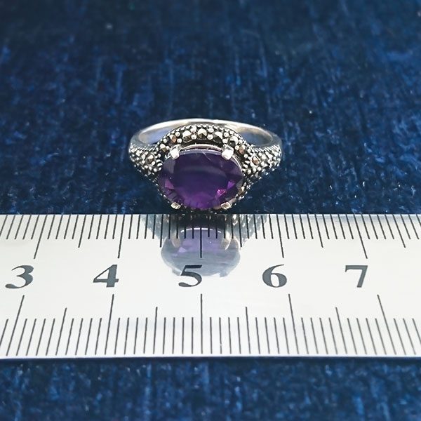 انگشتر نقره زنانه طرح آترین با سنگ آمیتیست - Image 2