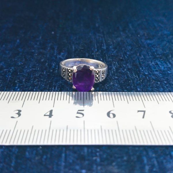 انگشتر نقره زنانه طرح آتیه با سنگ آمیتیست - Image 3