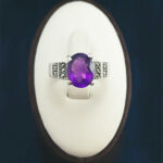 انگشتر نقره زنانه طرح آتیه با سنگ آمیتیست - Image 2