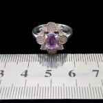 انگشتر نقره زنانه طرح پادینا با سنگ آمیتیست - Image 4