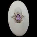 انگشتر نقره زنانه طرح پادینا با سنگ آمیتیست - Image 2